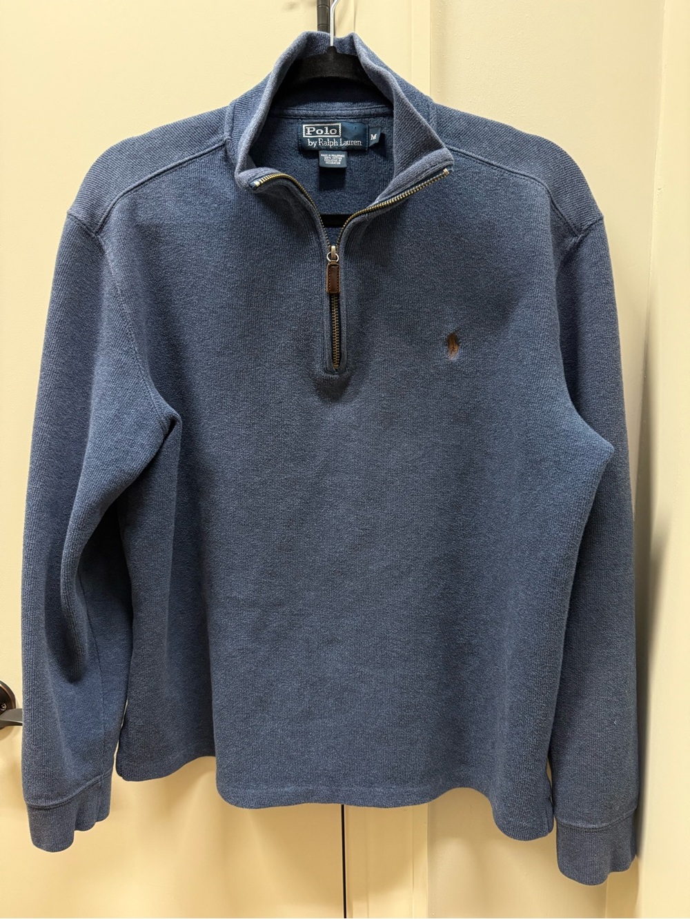 Polo by Ralph Lauren Men's Denim Blue Half-Zip Sweater